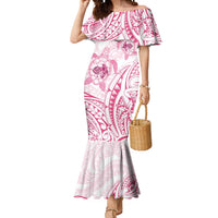 Pink White Polynesia Floral Sea Turtle Mermaid Dress - Polynesian Pride