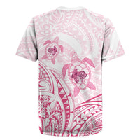 Pink White Polynesia Floral Sea Turtle Rugby Jersey - Polynesian Pride
