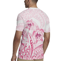 Pink White Polynesia Floral Sea Turtle Rugby Jersey - Polynesian Pride