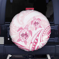 Pink White Polynesia Floral Sea Turtle Spare Tire Cover - Polynesian Pride