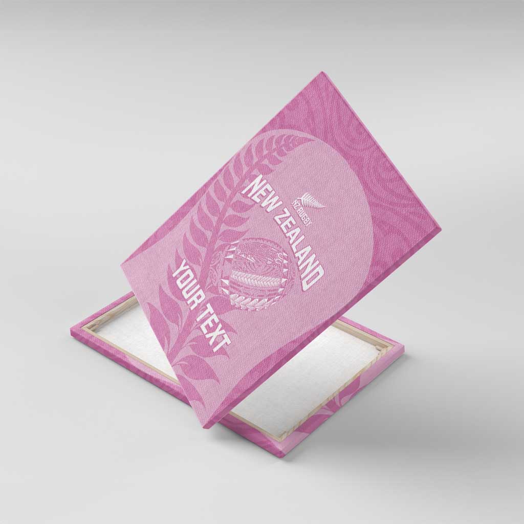 Custom New Zealand Silver Fern Rugby 2025 Canvas Wall Art All Black Aotearoa Maori Pink