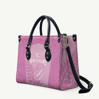 Custom New Zealand Silver Fern Rugby 2025 Leather Bag All Black Aotearoa Maori Pink - Polynesian Pride