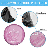 Custom New Zealand Silver Fern Rugby 2025 Spare Tire Cover All Black Aotearoa Maori Pink
