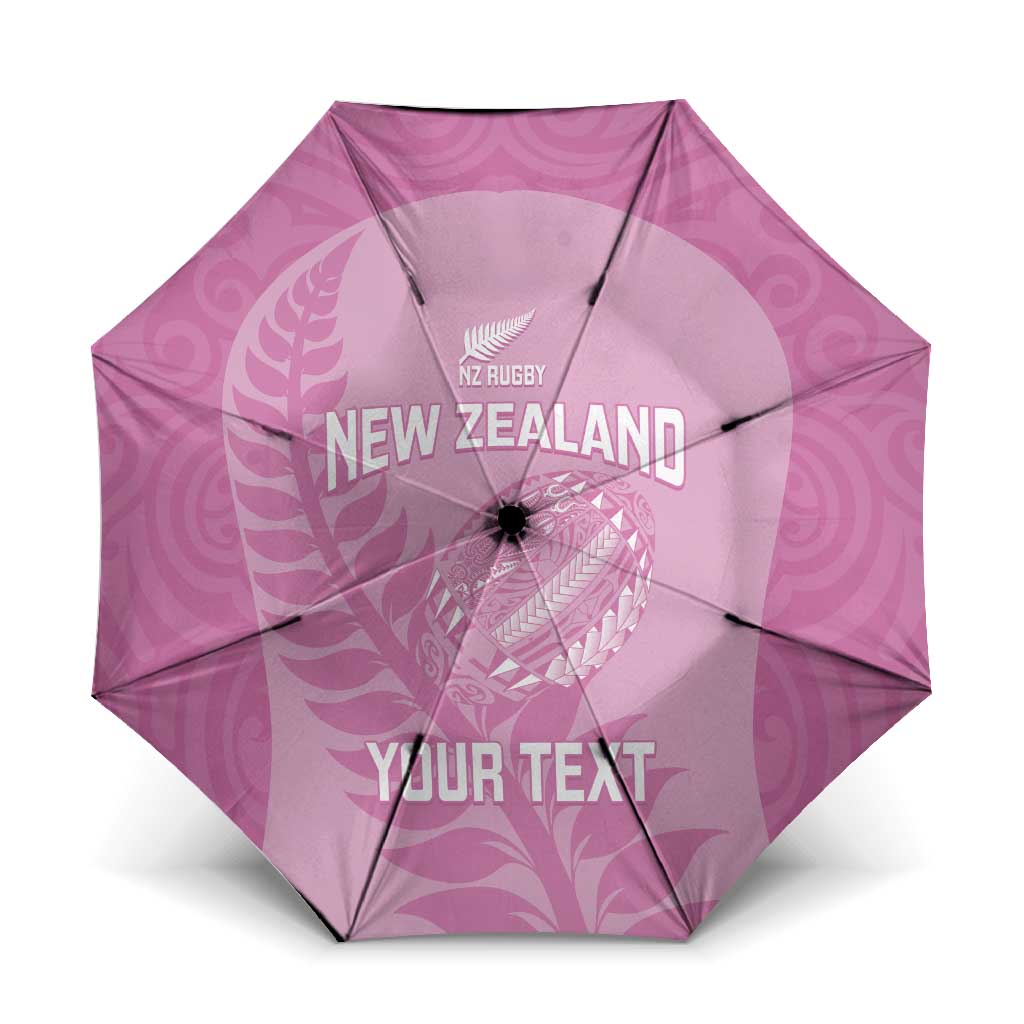 Custom New Zealand Silver Fern Rugby 2025 Umbrella All Black Aotearoa Maori Pink - Polynesian Pride