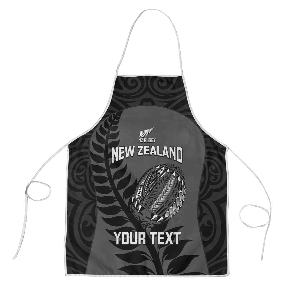 Custom New Zealand Silver Fern Rugby 2025 Apron Go Champions Aotearoa Maori Black - Polynesian Pride