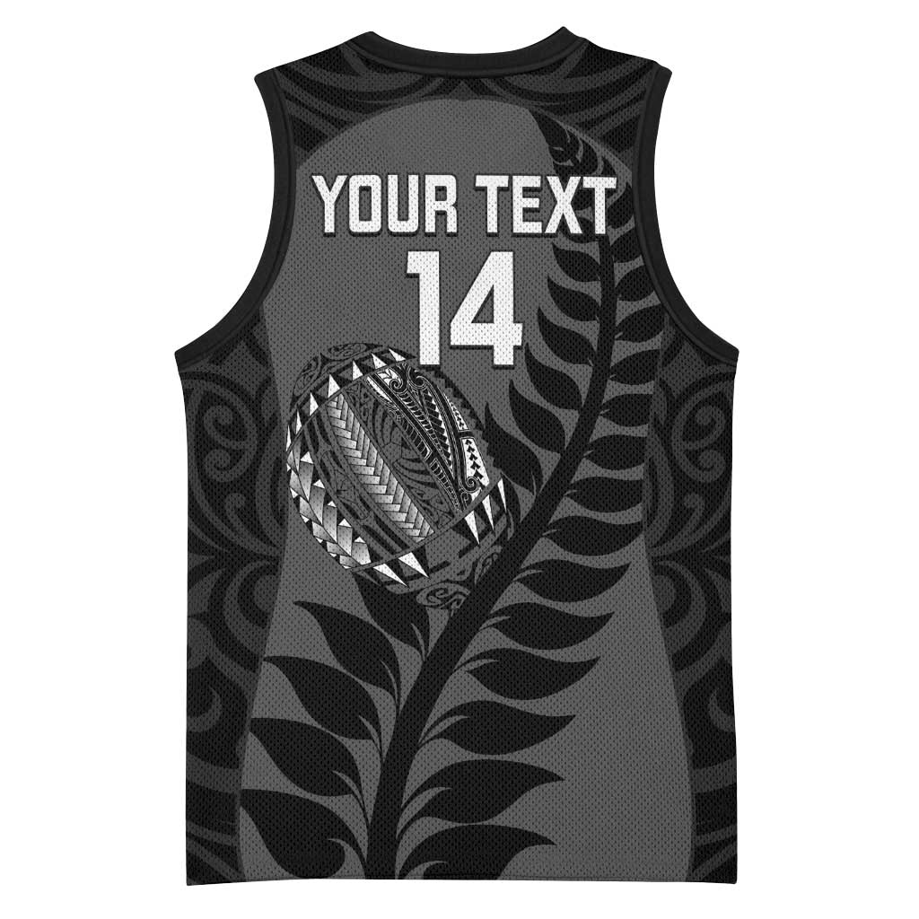 Custom New Zealand Silver Fern Rugby 2025 Basketball Jersey Go Champions Aotearoa Maori Black - Polynesian Pride