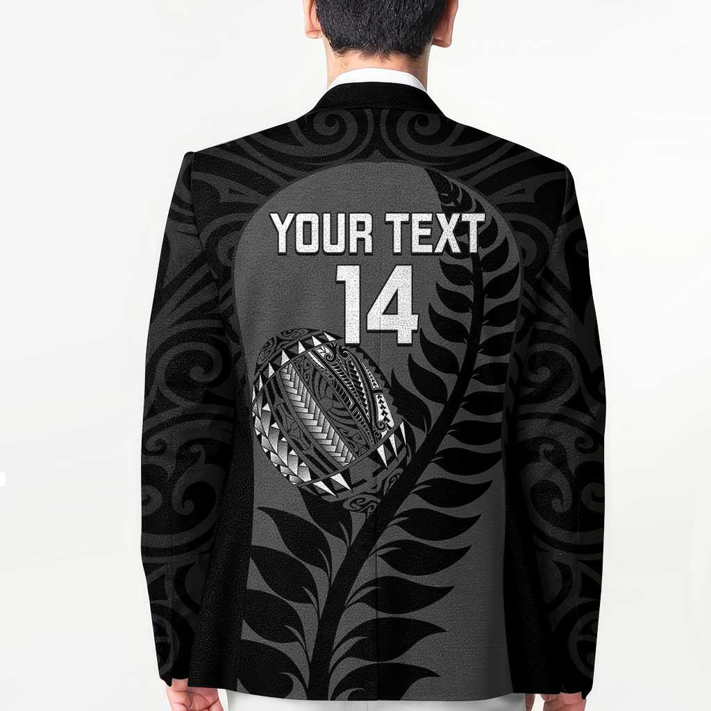 Custom New Zealand Silver Fern Rugby 2025 Blazer Go Champions Aotearoa Maori Black - Polynesian Pride