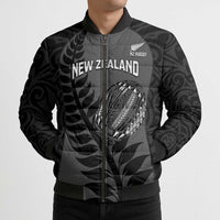 Custom New Zealand Silver Fern Rugby 2025 Bomber Puffer Jacket Go Champions Aotearoa Maori Black - Polynesian Pride
