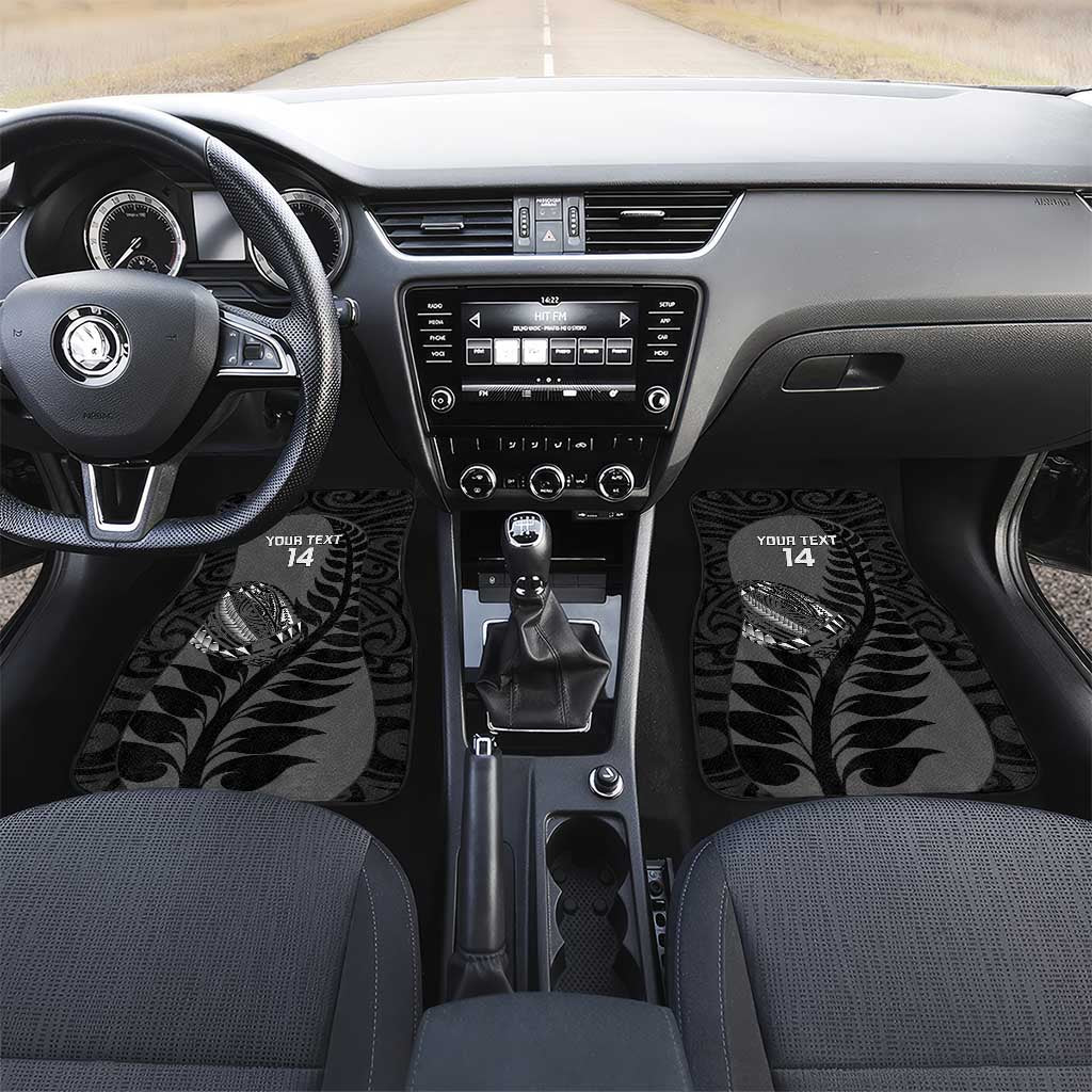 Custom New Zealand Silver Fern Rugby 2025 Car Mats Go Champions Aotearoa Maori Black