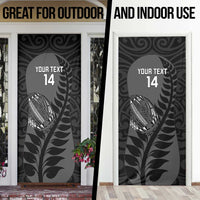 Custom New Zealand Silver Fern Rugby 2025 Door Cover Go Champions Aotearoa Maori Black - Polynesian Pride