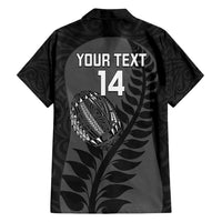 Custom New Zealand Silver Fern Rugby 2025 Family Matching Puletasi and Hawaiian Shirt Go Champions Aotearoa Maori Black