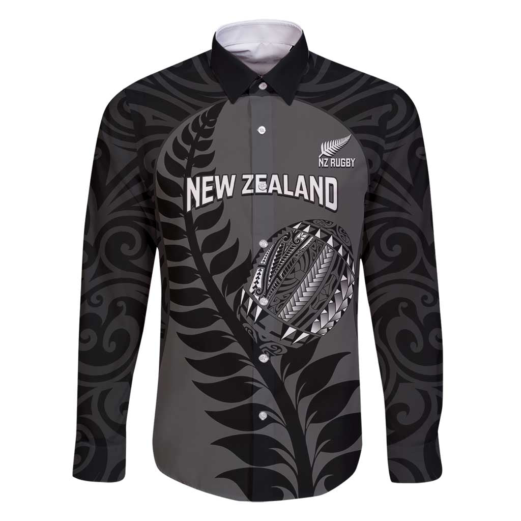 Custom New Zealand Silver Fern Rugby 2025 Family Matching Tank Maxi Dress and Hawaiian Shirt Go Champions Aotearoa Maori Black