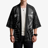Custom New Zealand Silver Fern Rugby 2025 Kimono Go Champions Aotearoa Maori Black - Polynesian Pride