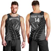 Custom New Zealand Silver Fern Rugby 2025 Men Tank Top Go Champions Aotearoa Maori Black