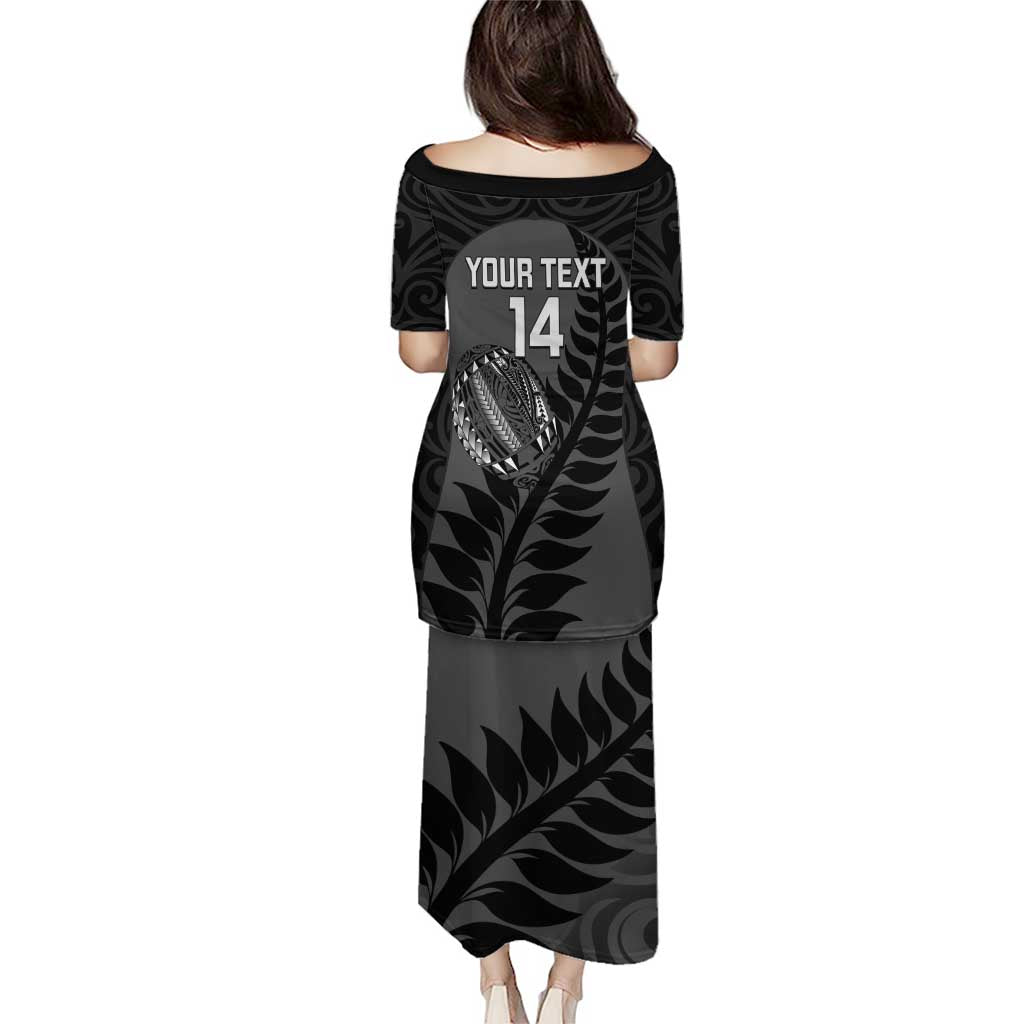 Custom New Zealand Silver Fern Rugby 2025 Puletasi Go Champions Aotearoa Maori Black