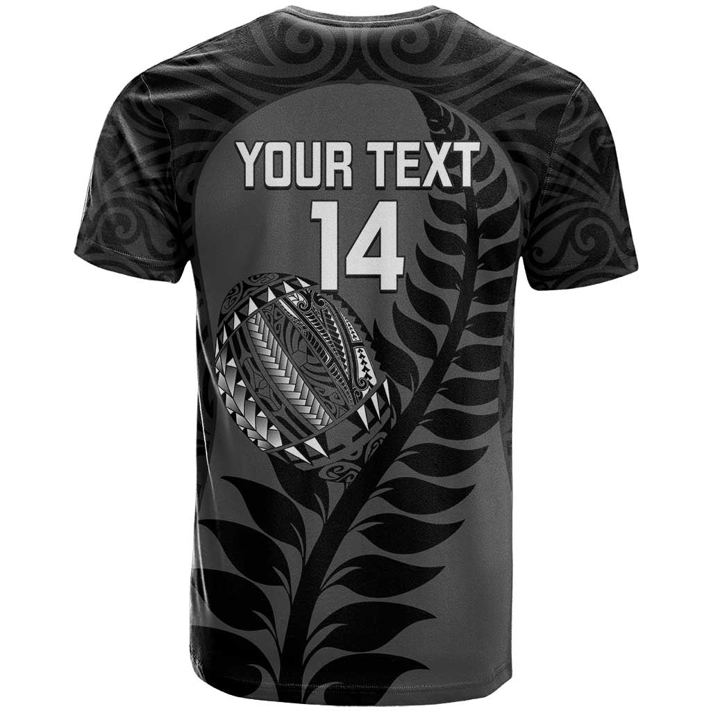 Custom New Zealand Silver Fern Rugby 2025 T Shirt Go Champions Aotearoa Maori Black