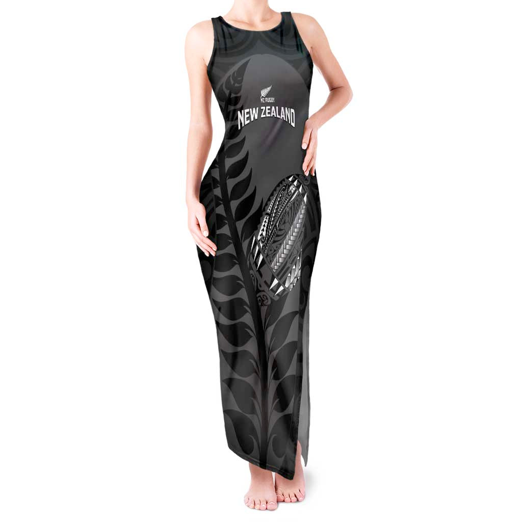 Custom New Zealand Silver Fern Rugby 2025 Tank Maxi Dress Go Champions Aotearoa Maori Black