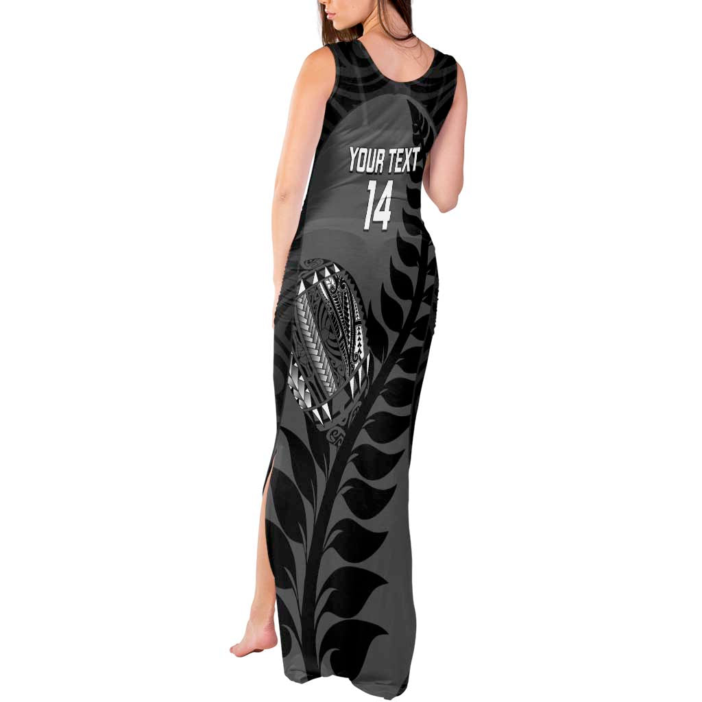 Custom New Zealand Silver Fern Rugby 2025 Tank Maxi Dress Go Champions Aotearoa Maori Black