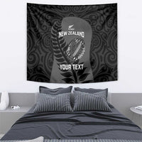 Custom New Zealand Silver Fern Rugby 2025 Tapestry Go Champions Aotearoa Maori Black