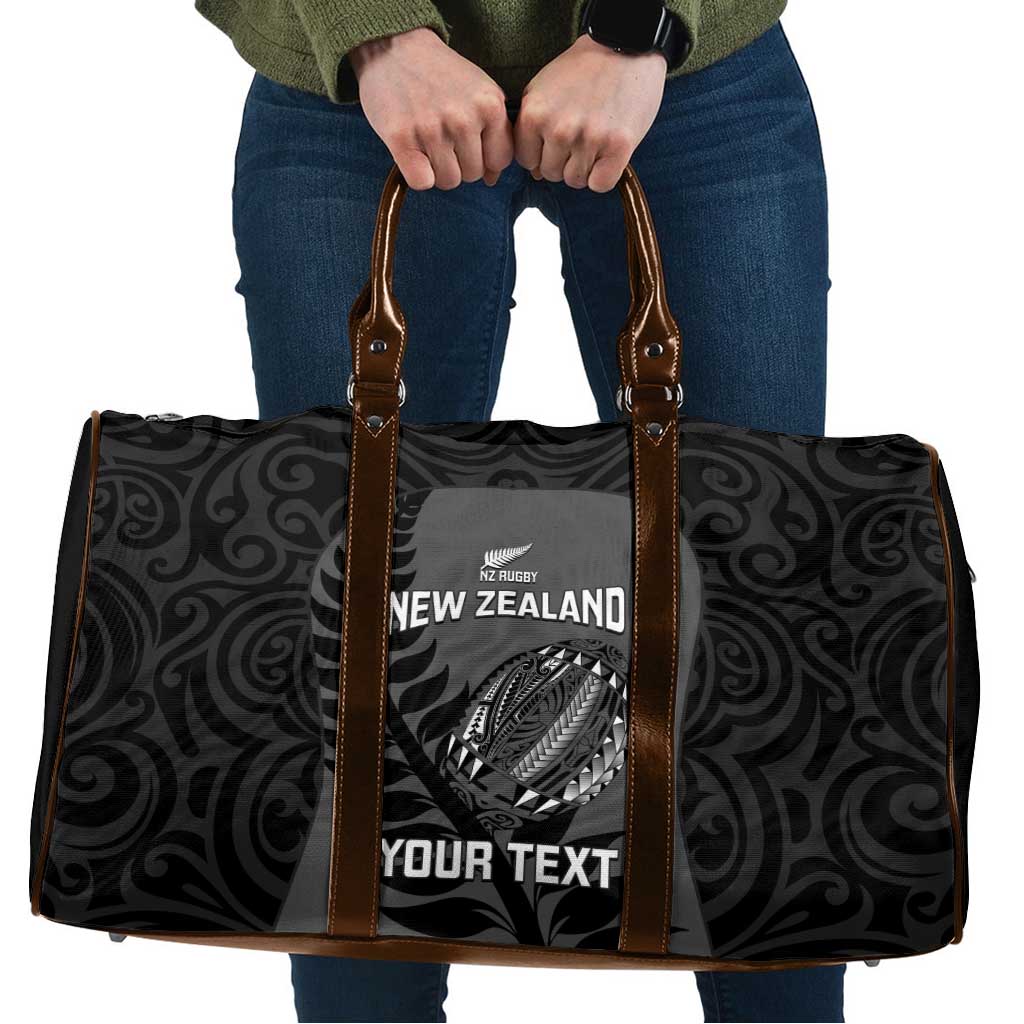 Custom New Zealand Silver Fern Rugby 2025 Travel Bag Go Champions Aotearoa Maori Black - Polynesian Pride