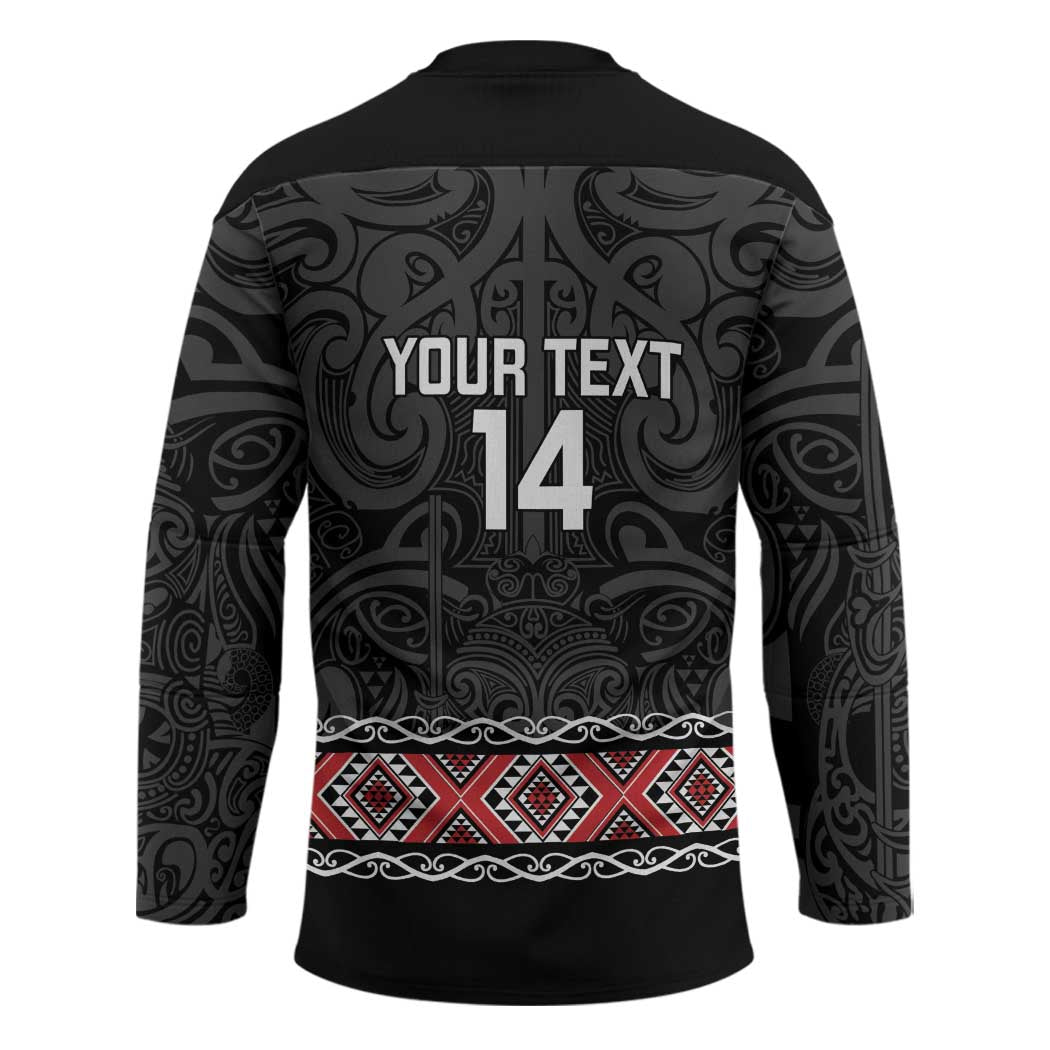 Custom New Zealand Silver Fern Rugby Hockey Jersey All Black Maori Taniko Pattern - Polynesian Pride