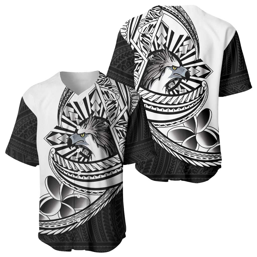 Philippines Eagle Sun Baseball Jersey Filipino Agila Polynesian Tattoo Black Color