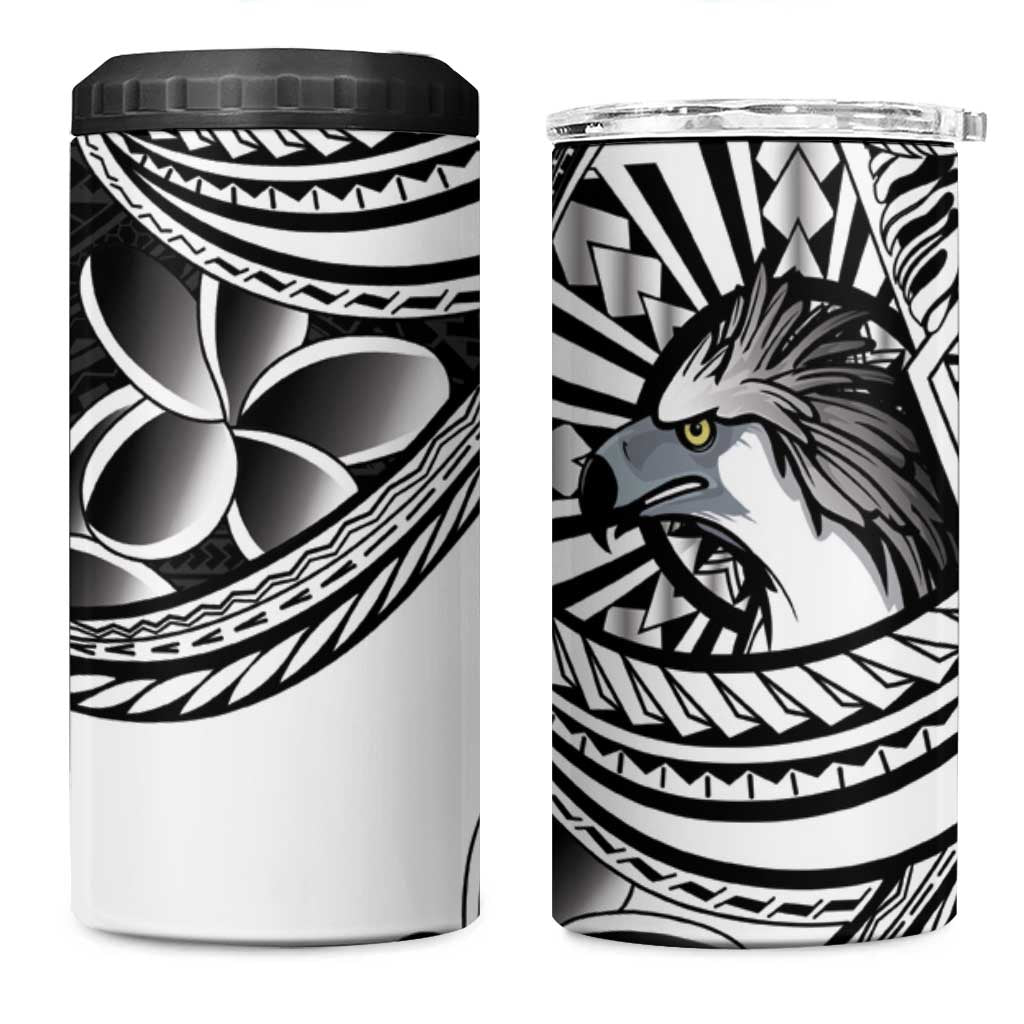 Philippines Eagle Sun 4 in 1 Can Cooler Tumbler Filipino Agila Polynesian Tattoo Black Color LT14 One Size: 16 oz Black - Polynesian Pride