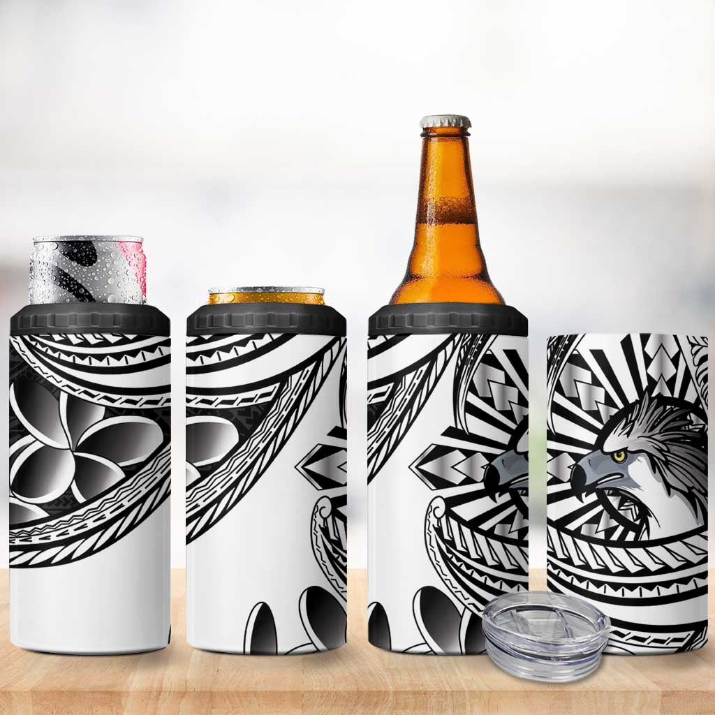 Philippines Eagle Sun 4 in 1 Can Cooler Tumbler Filipino Agila Polynesian Tattoo Black Color LT14 - Polynesian Pride