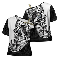 Philippines Eagle Sun Cross Shoulder Shirt Filipino Agila Polynesian Tattoo Black Color