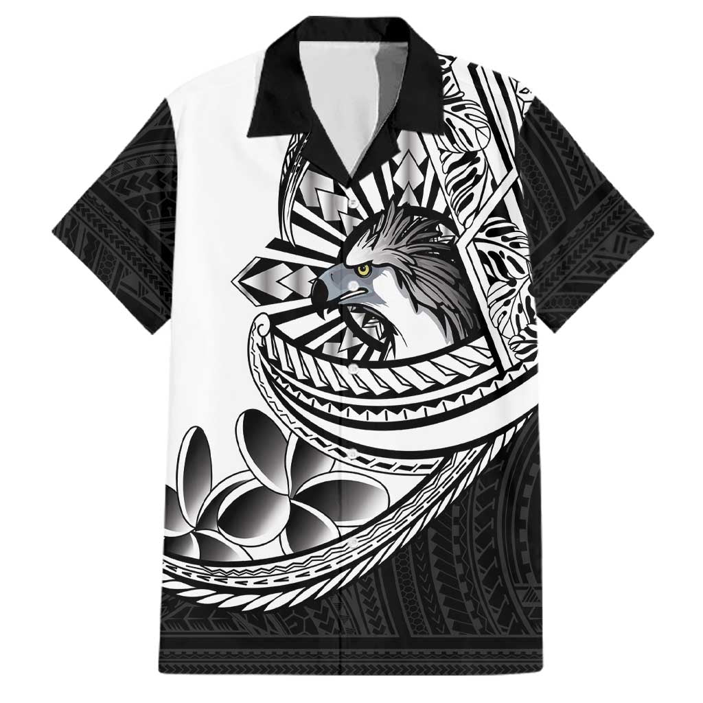 Philippines Eagle Sun Family Matching Long Sleeve Bodycon Dress and Hawaiian Shirt Filipino Agila Polynesian Tattoo Black Color