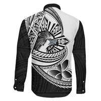 Philippines Eagle Sun Family Matching Short Sleeve Bodycon Dress and Hawaiian Shirt Filipino Agila Polynesian Tattoo Black Color