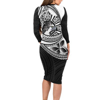 Philippines Eagle Sun Long Sleeve Bodycon Dress Filipino Agila Polynesian Tattoo Black Color LT14 - Polynesian Pride