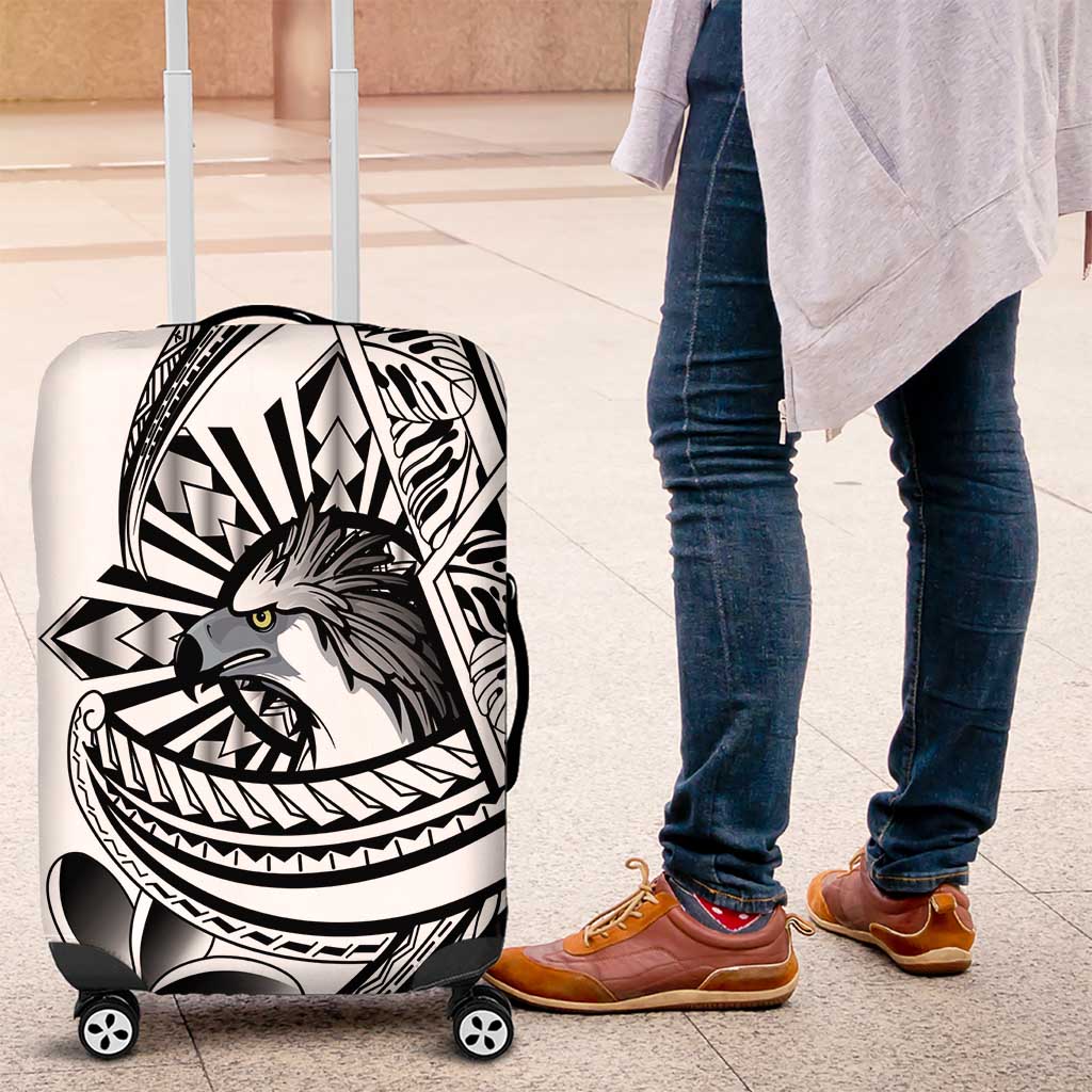 Philippines Eagle Sun Luggage Cover Filipino Agila Polynesian Tattoo Black Color