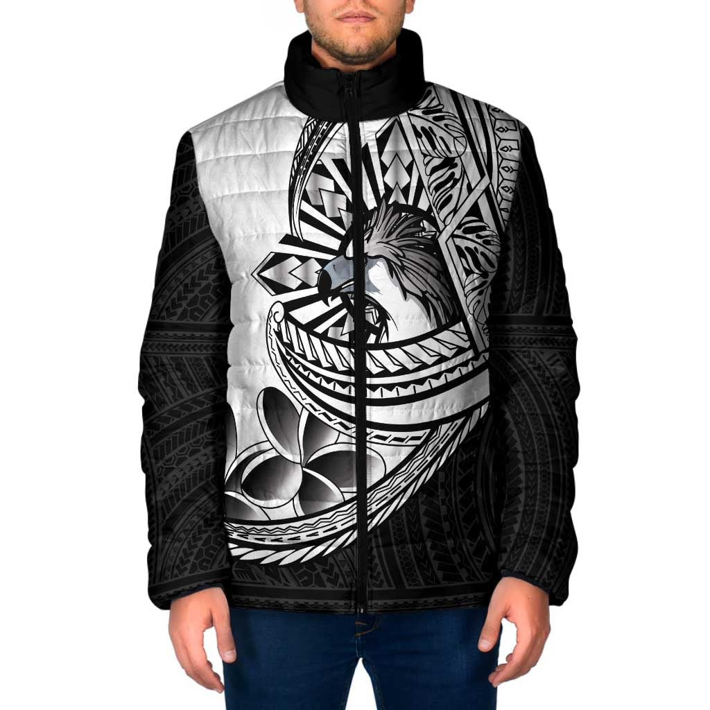 Philippines Eagle Sun Padded Jacket Filipino Agila Polynesian Tattoo Black Color