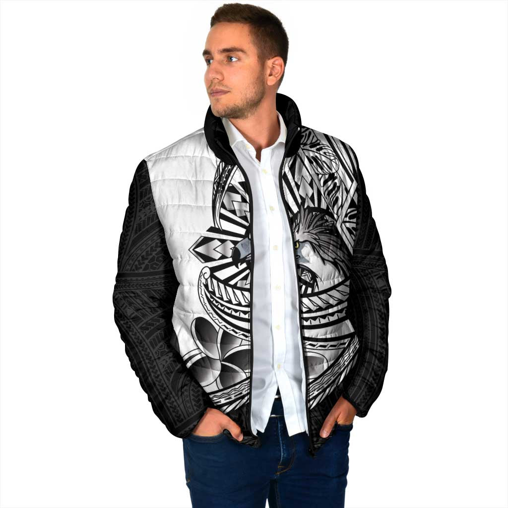 Philippines Eagle Sun Padded Jacket Filipino Agila Polynesian Tattoo Black Color