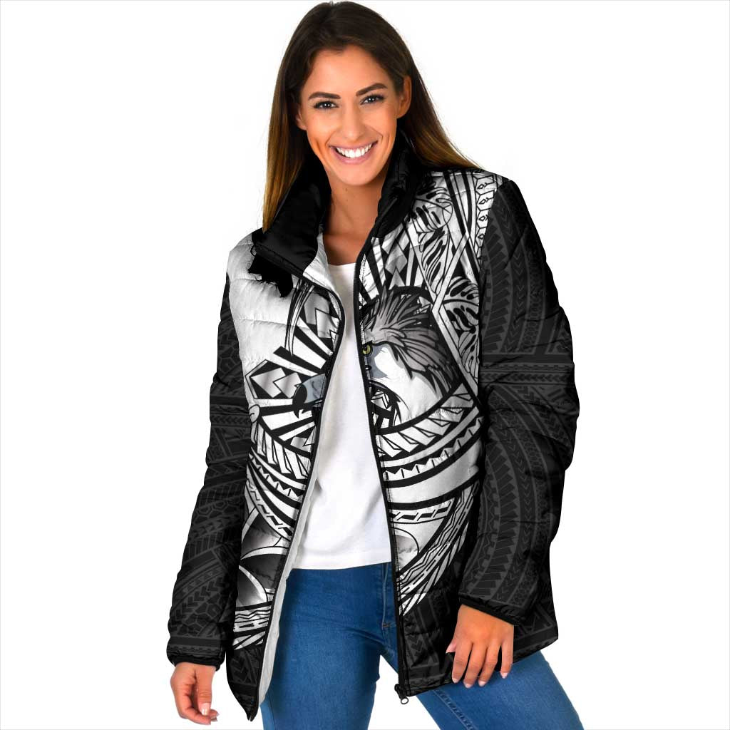 Philippines Eagle Sun Padded Jacket Filipino Agila Polynesian Tattoo Black Color