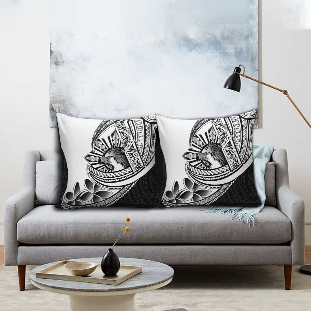 Philippines Eagle Sun Pillow Cover Filipino Agila Polynesian Tattoo Black Color