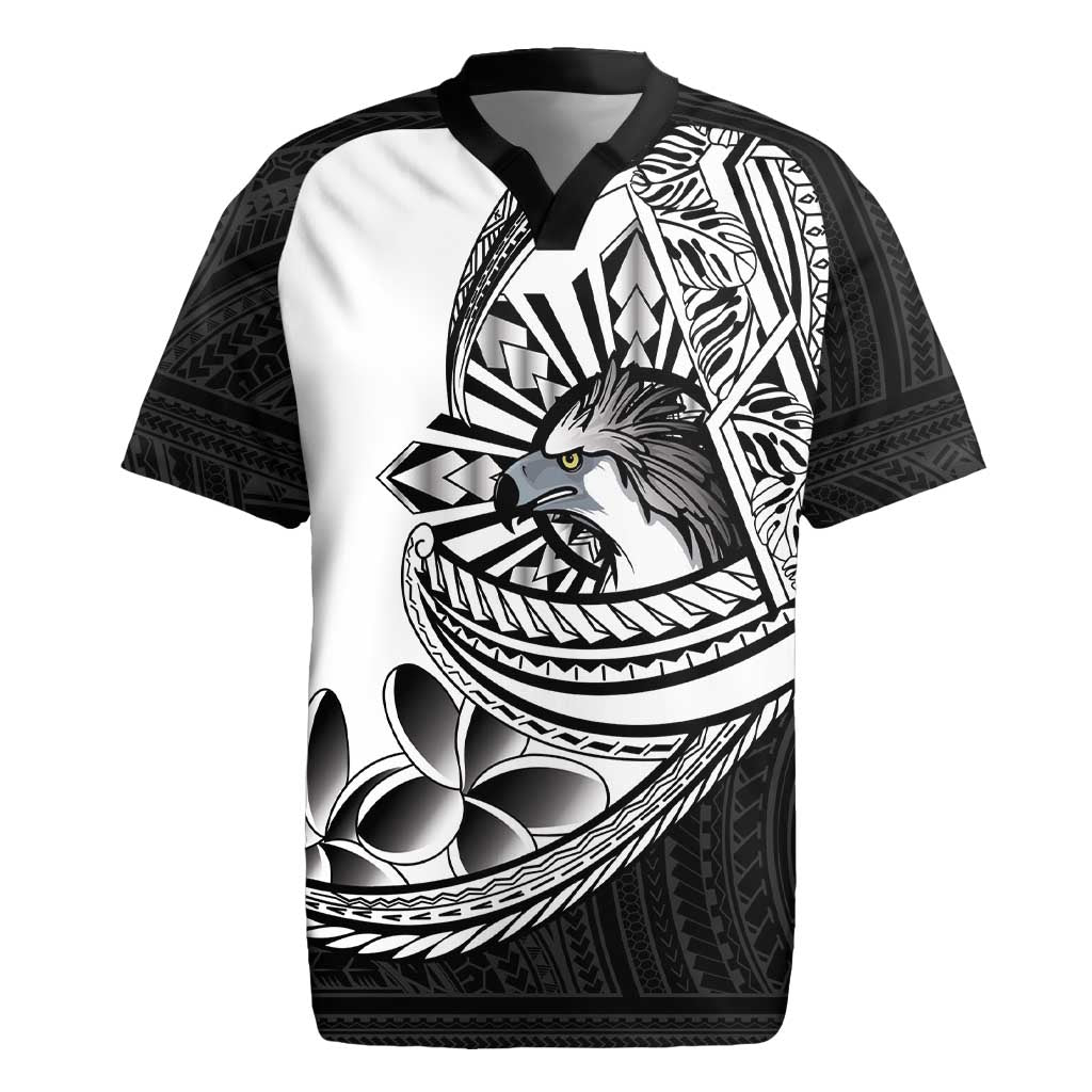 Philippines Eagle Sun Rugby Jersey Filipino Agila Polynesian Tattoo Black Color LT14 Black - Polynesian Pride
