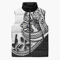 Philippines Eagle Sun Sleeveless Puffer Jacket Filipino Agila Polynesian Tattoo Black Color