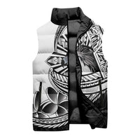 Philippines Eagle Sun Sleeveless Puffer Jacket Filipino Agila Polynesian Tattoo Black Color