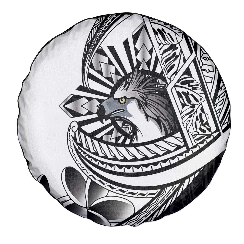 Philippines Eagle Sun Spare Tire Cover Filipino Agila Polynesian Tattoo Black Color