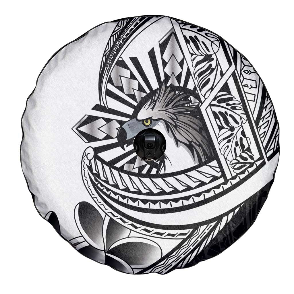Philippines Eagle Sun Spare Tire Cover Filipino Agila Polynesian Tattoo Black Color
