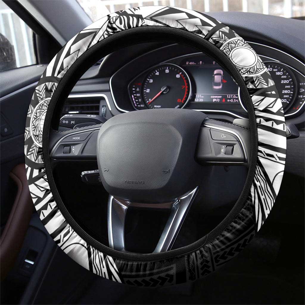 Philippines Eagle Sun Steering Wheel Cover Filipino Agila Polynesian Tattoo Black Color LT14 - Polynesian Pride