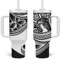 Philippines Eagle Sun Tumbler With Handle Filipino Agila Polynesian Tattoo Black Color