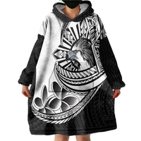 Philippines Eagle Sun Wearable Blanket Hoodie Filipino Agila Polynesian Tattoo Black Color
