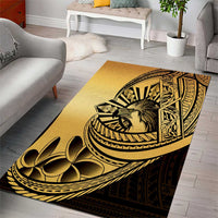 Philippines Eagle Sun Area Rug Filipino Agila Polynesian Tattoo Gold Color