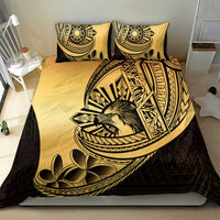 Philippines Eagle Sun Bedding Set Filipino Agila Polynesian Tattoo Gold Color