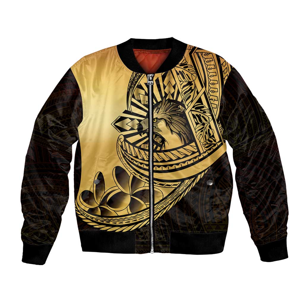 Philippines Eagle Sun Bomber Jacket Filipino Agila Polynesian Tattoo Gold Color
