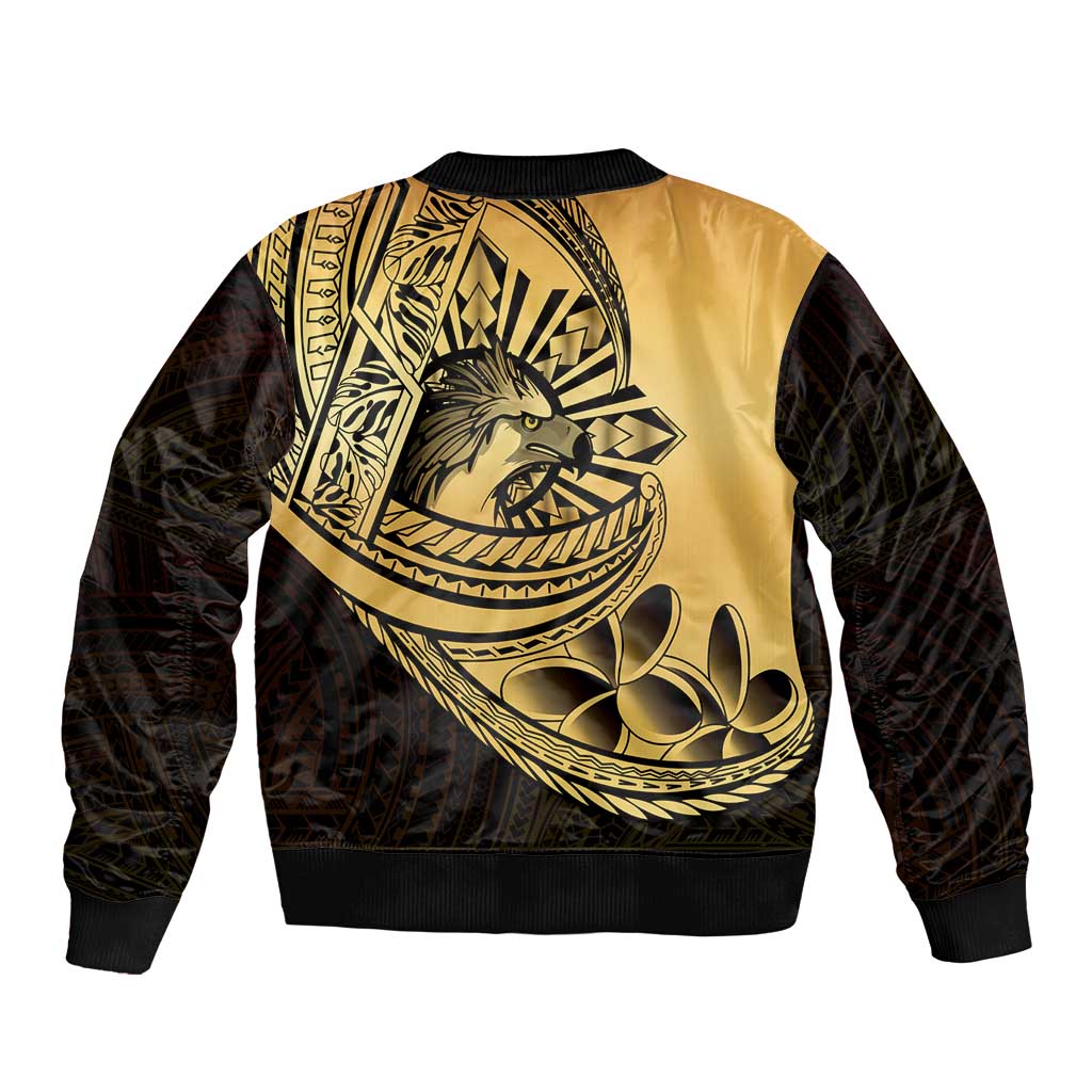 Philippines Eagle Sun Bomber Jacket Filipino Agila Polynesian Tattoo Gold Color