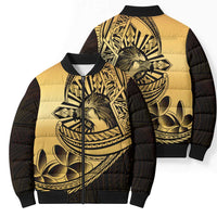 Philippines Eagle Sun Bomber Puffer Jacket Filipino Agila Polynesian Tattoo Gold Color
